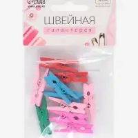 Прищепки для шитья, 3&times;0.5&times;0.3 см, 10 шт., разноцветные