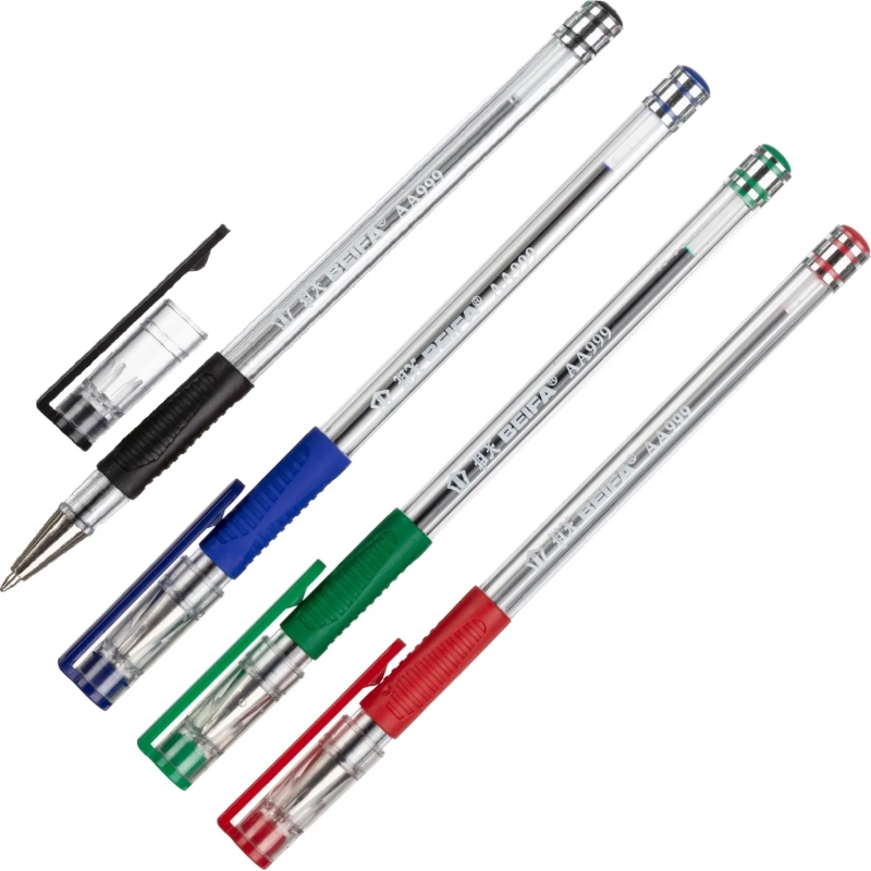 Набор шариковых ручек неавт. Beifa 4цв/наб с резин.манжет АА999-4 Китай