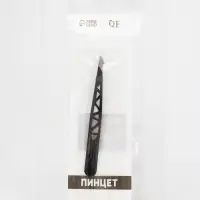 Пинцет &laquo;Геометрия&raquo;, скошенный, заострённый, 9.5 см, чёрный