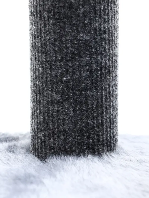 Домик для кошек с когтеточкой, квадратный, 3х-этажный, 33 × 42 × 63 см, ковролин, серая