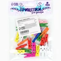 Прищепки деревянные для декора 2.5 см, набор 30 шт.