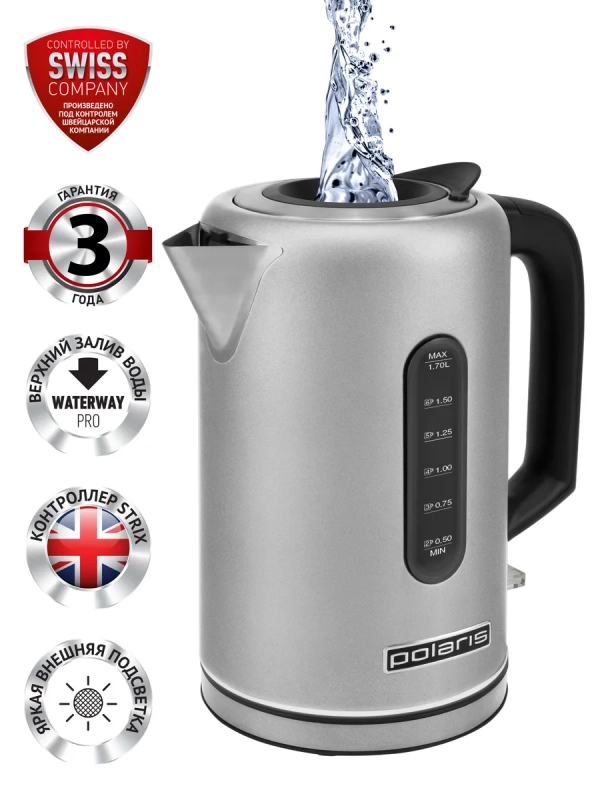 Чайник электрический PWK 1729CA Water Way Pro с подсветкой