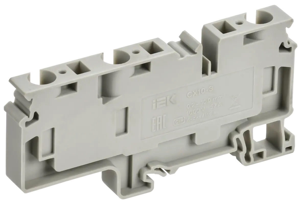ARMAFIX Клемма пружинная CX10-3 10мм2 трехконтактная серая IEK