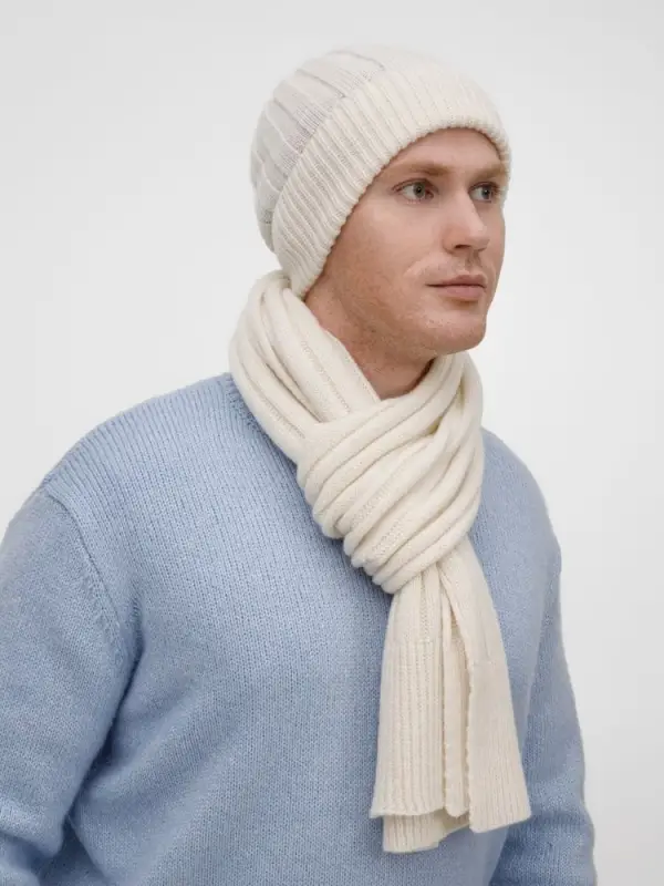 Шарф Bellish, белый (ванильный)