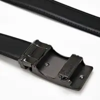 Ремень мужской, 126&times;3.5 см, натуральная кожа, пряжка автомат, чёрный