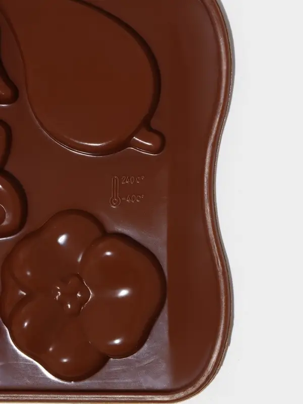 Форма для шоколада Доляна &laquo;Цветение&raquo;, силикон, 21&times;10.5&times;0.7 см, 12 ячеек, коричневая