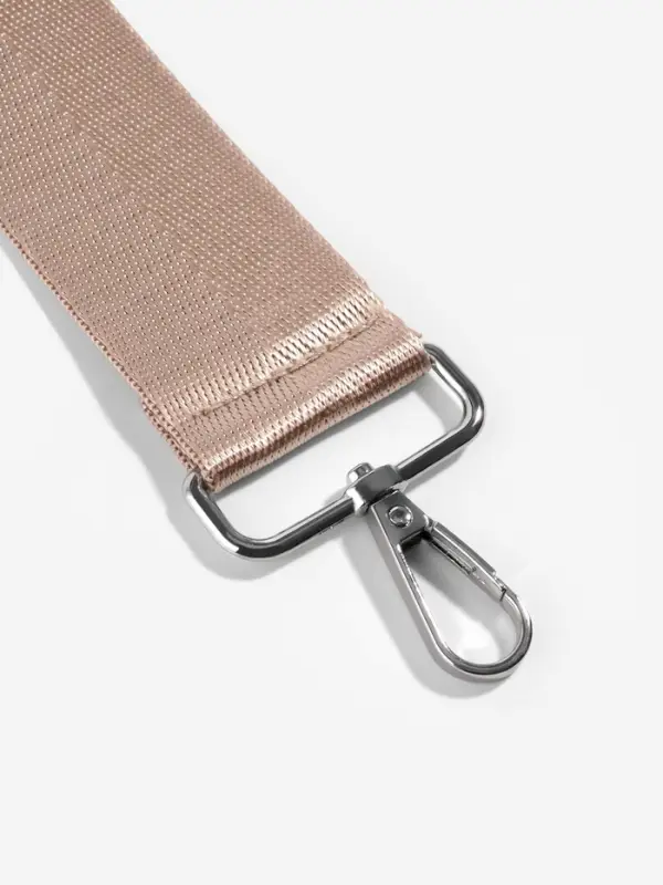 Ручка для сумки, стропа, с карабинами, 139&plusmn;3&times;3.8 см, бежевая