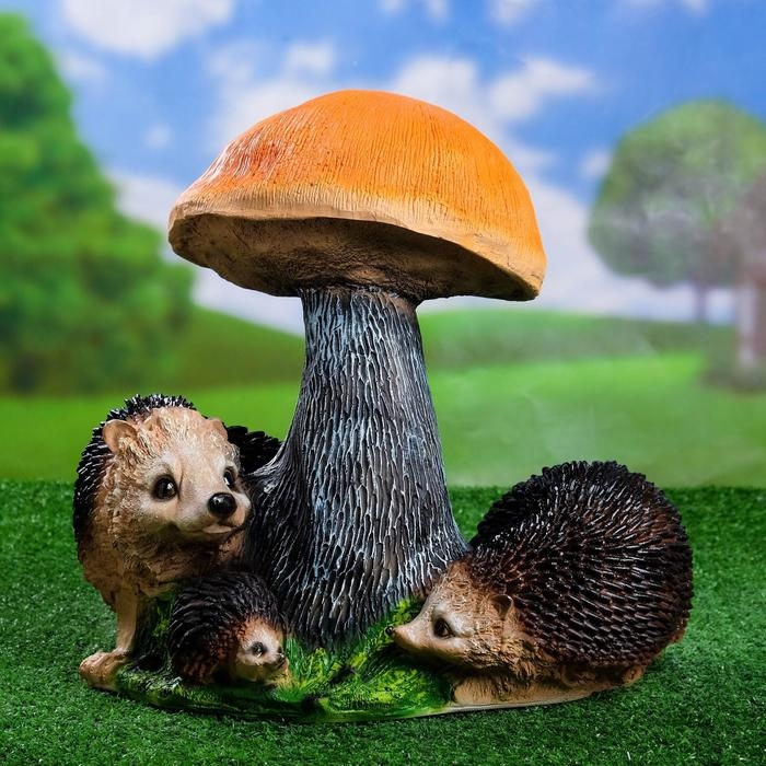 Садовая фигура  Садовая фигура "Гриб подосиновик с ежами" 27х37х37см