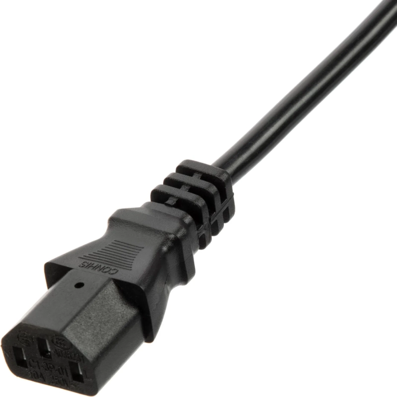 Кабель питания C13(F)-C14, 10А, 0,75мм2, 1.8м, чер (OPC002)
