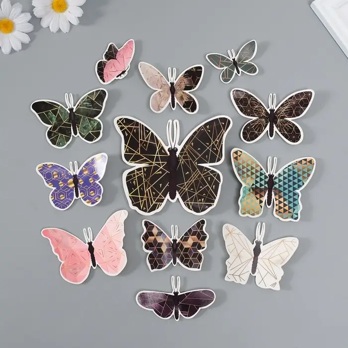 Набор магнитов на холодильник «Геометрия с золотом», 12 шт., картон, h=4-10 см Набор магнитов на холодильник «Геометрия с золотом», 12 шт., картон, h=4-10 см