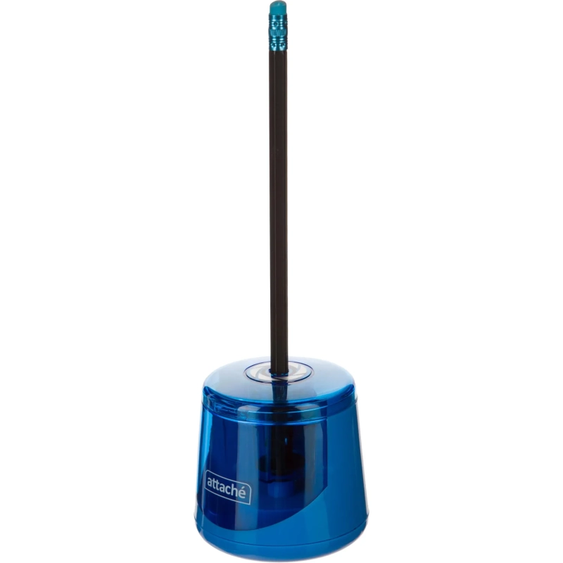 Точилка электрическая Attache,двойное лезвие,1отв,пит. от батареек АА,синий