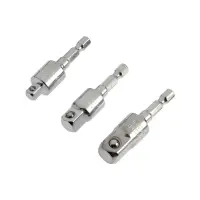 Набор шарнирных адаптеров для шуруповерта ТУНДРА, CrV, 1/4 - 3/8 - 1/2", 52 - 57 мм, 3 шт.