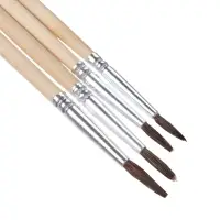 Набор кистей для рисования, пони, 4 штуки: № 1, 2, 3, 4, круглые, деревянная ручка, международный размер