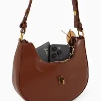 Сумка женская багет TEXTURA на молнии, 24&times;6&times;14 см, коричневая