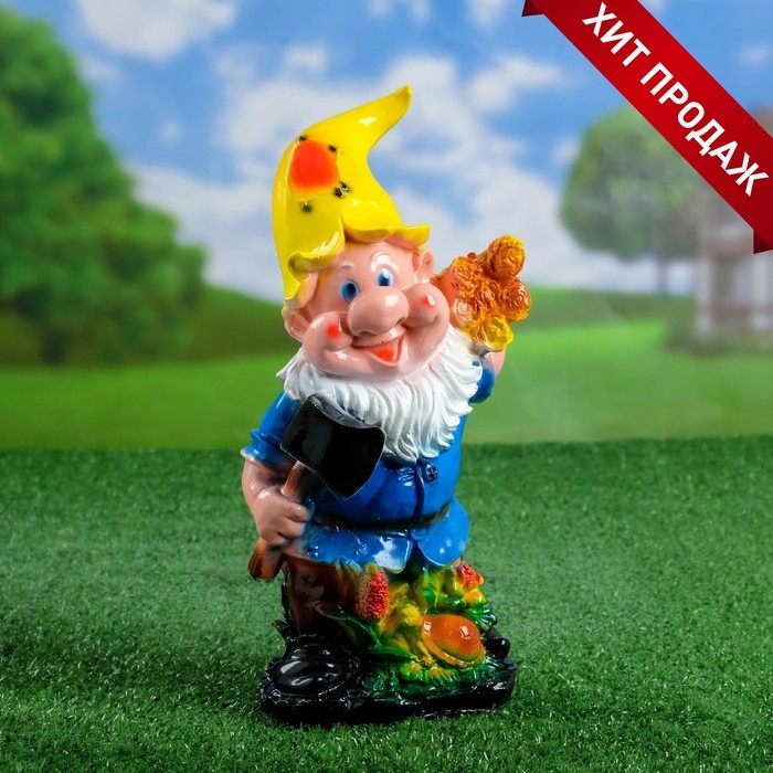 Садовая фигура  Садовая фигура "Гном-дровосек" 31х14х10см