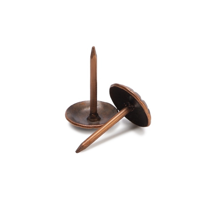 Гвозди ТУНДРА, декоративные, обивочные, фактурные, 11х16 мм, медь, 100 шт Гвозди ТУНДРА, декоративные, обивочные, фактурные, 11х16 мм, медь, 100 шт