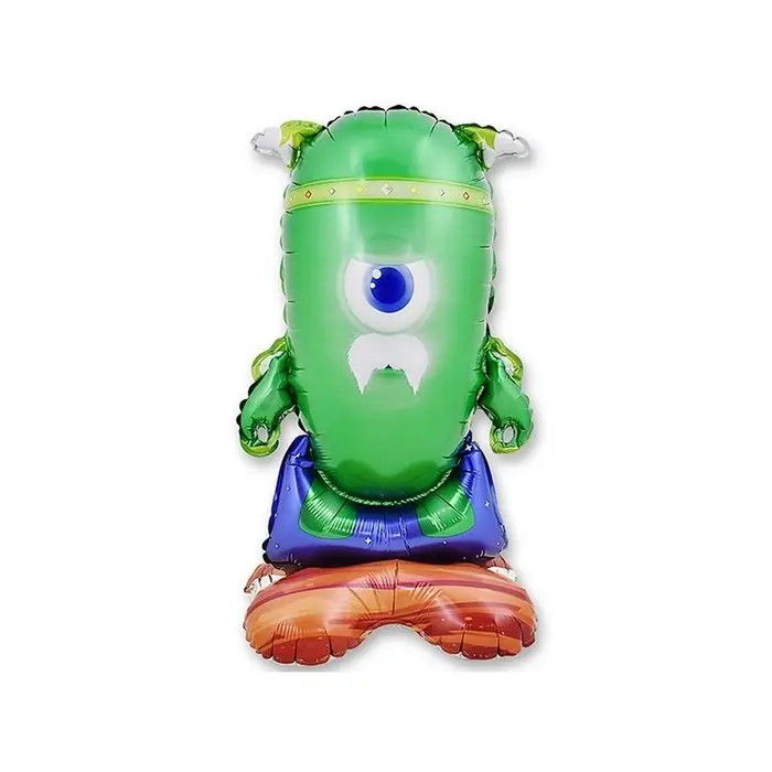 Воздушный шар фольгированный 23 Воздушный шар фольгированный 23" «Зелёный монстрик на подставке», под воздух