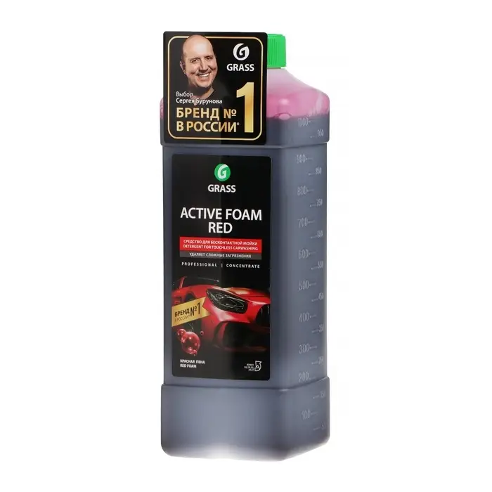 Шампунь для бесконтактной мойки Grass Active Foam Red, 1 л (1:30-1:50)