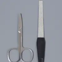 Набор маникюрный, 2 предмета: ножницы, металлическая пилка