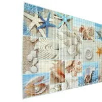 Стеновая панель ПВХ мозаика Grace &laquo;Пляж&raquo;, 955&times;480 мм, цвет голубой/бежевый