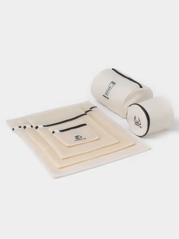 Мешки для стирки, 6 шт.: L= 60&times;50, M=50&times;40, S=40&times;30, XS=22&times;18, Цилиндр L=30&times;20, Цилиндр M=17&times;17, цвет бежевый