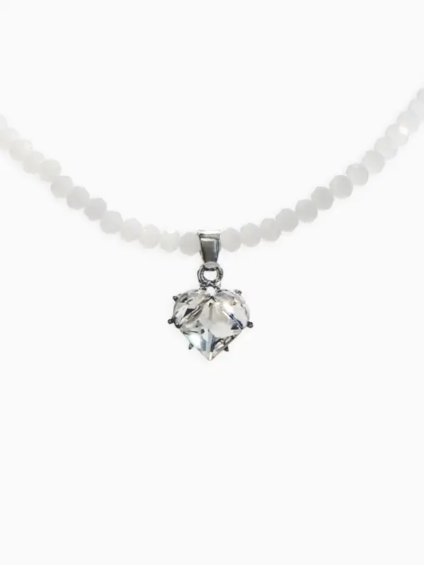 Набор 2 предмета: колье, серьги Набор 2 предмета: колье, серьги "Трансформеры" жемчуг со стразами, белый в серебре