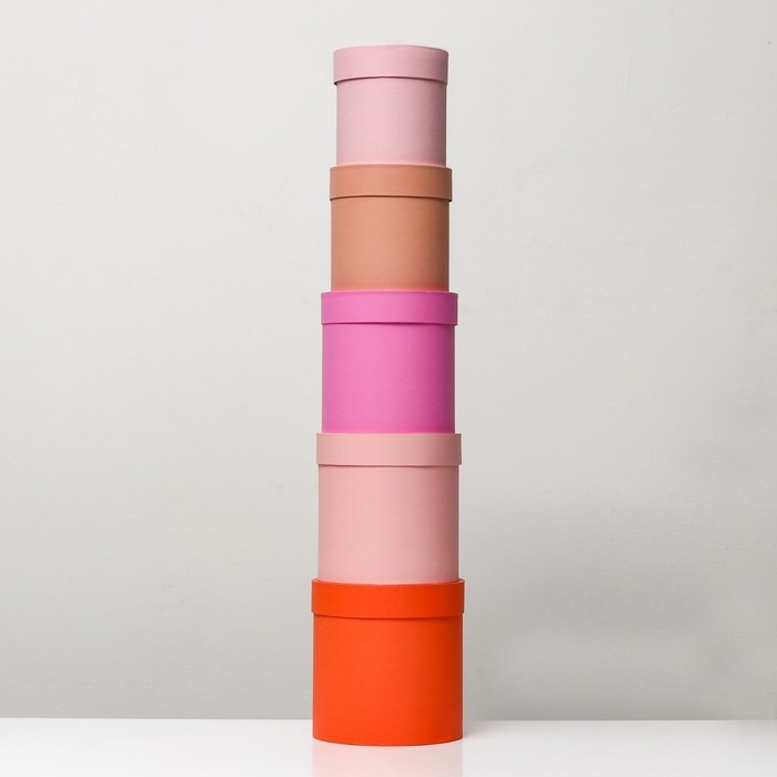 Набор круглых коробок 5 в 1, 20 х 20 х 20 - 14 х 14 х 14 см МИКС Набор круглых коробок 5 в 1, 20 х 20 х 20 - 14 х 14 х 14 см МИКС