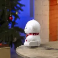 Светодиодная фигура &laquo;Медвежонок в бабочке&raquo; 9&times;12&times;8 см, флок, от батареек CR2032&times;2, свечение тёплое белое