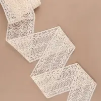 Кружево вязаное, 115 мм &times; 10 &plusmn; 1 м, цвет бежевый