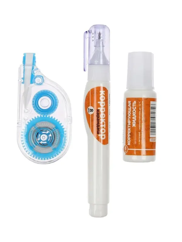 Набор корректоров Calligrata 3 штуки: лента, с кисточкой, карандаш