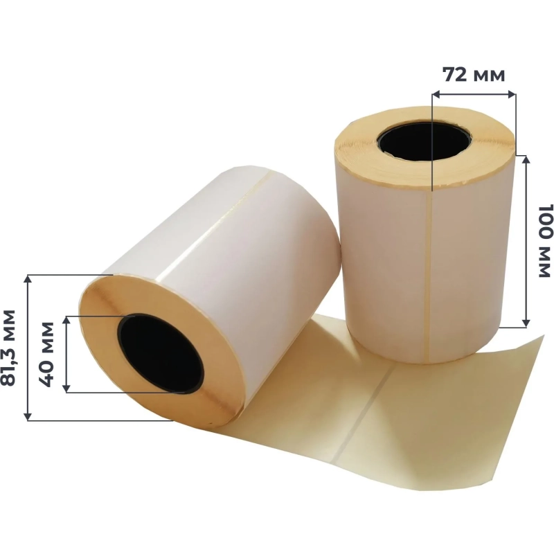 Термоэтикетки ЭКО 100х72, 500 шт/рул, вт.40, 6рул/уп(спайка)