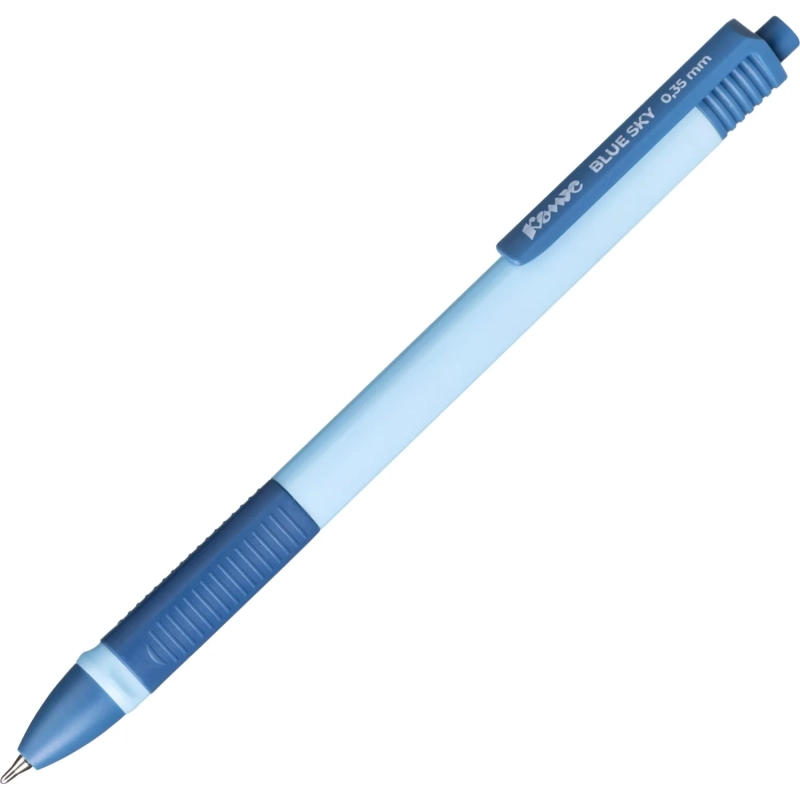 Ручка шариковая автомат. Комус Blue Sky, д.ш. 0,5 мм, гол.корп, манж, синяя