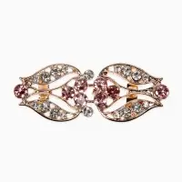 Зажим для кардигана "Ажур", бутон, цвет бело-золотой в золоте