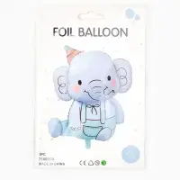 Воздушный шар фольгированный 35" "Голубой слоник"
