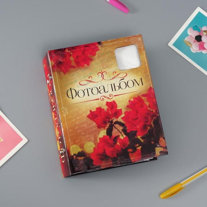 Фотоальбом 100 фото 13х18 см с окном Фотоальбом 100 фото 13х18 см с окном "Нежный букет" 15,5х19,5 см