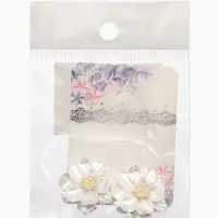 Клипсы "Цветочки" цвет белый в золоте