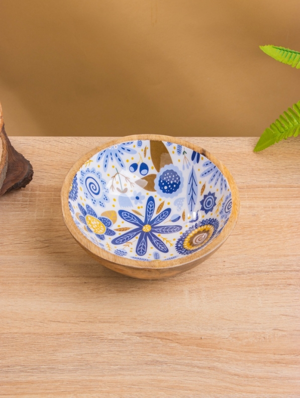 Миска Миска "Васильки" дерево манго 17,5х17,5х6,5 см