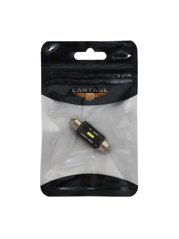 Автомобильная лампа CARTAGE, цоколь C5W, 12 В, 3 SMD, 39 мм, белый свет