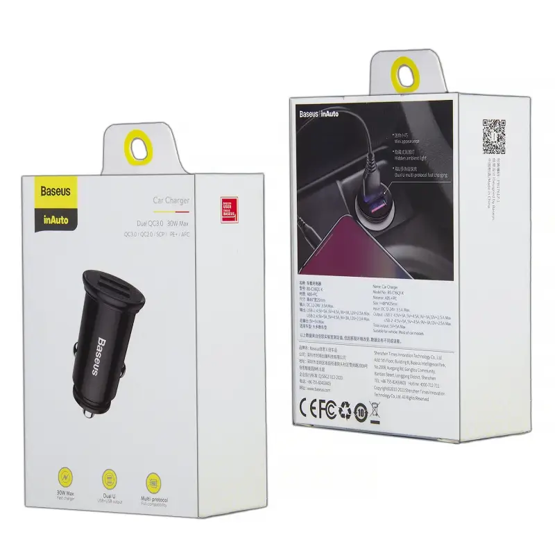 Переходник АЗУ на 2 USB 30W CCALL-YD01 Baseus черный Переходник АЗУ на 2 USB 30W CCALL-YD01 Baseus черный