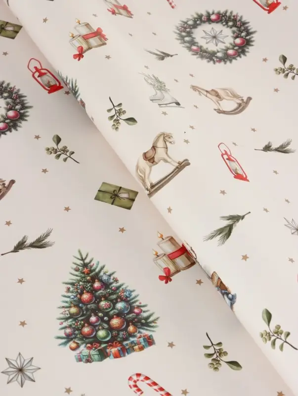 Бумага упаковочная глянцевая "Новогодний уют", 1 лист 68 х 100±5% см