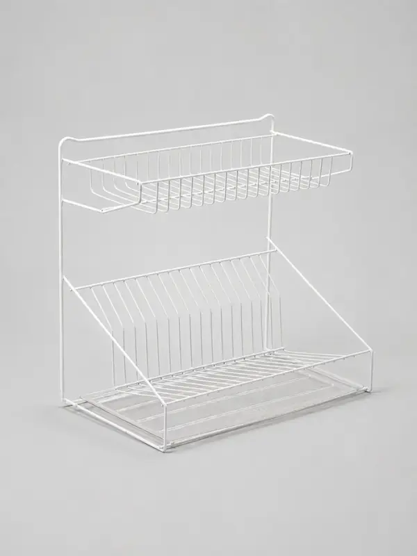 Сушилка для посуды с поддоном, 38.5&times;38.5&times;24 см, белый