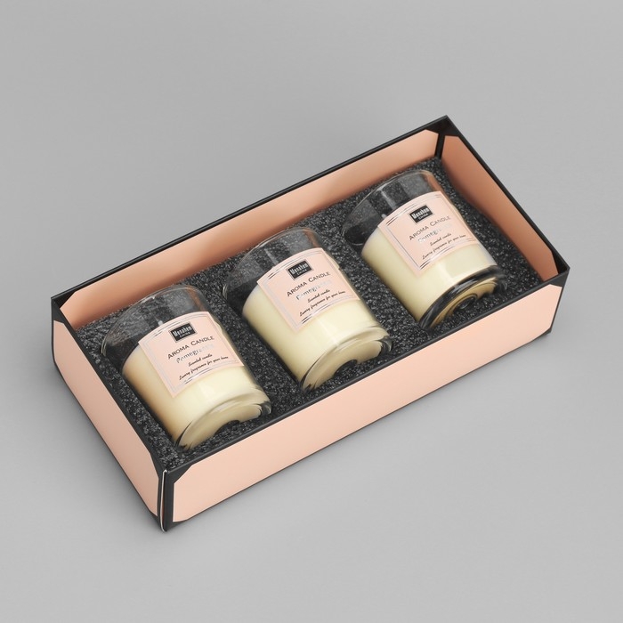 Набор свечей ароматических  Набор свечей ароматических "Aroma Candle", гранат, 3 шт