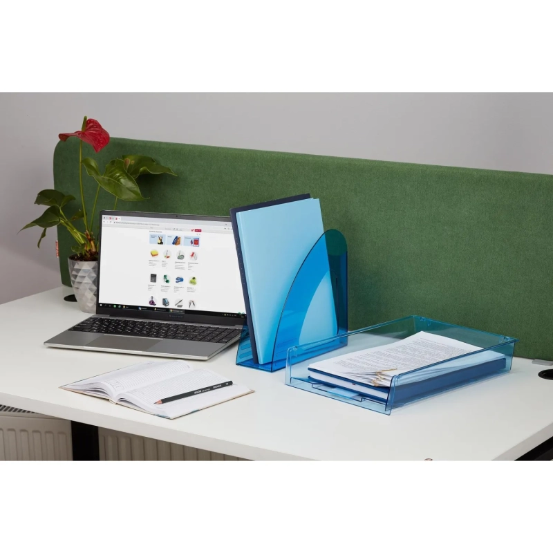 Лоток горизонтальный Attache Bright Colours решетчатый прозрачный голубой