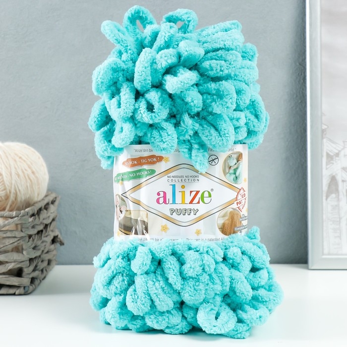 Пряжа Пряжа "Puffy" 100 % микрополиэстер 9м/100г (490 морская волна)