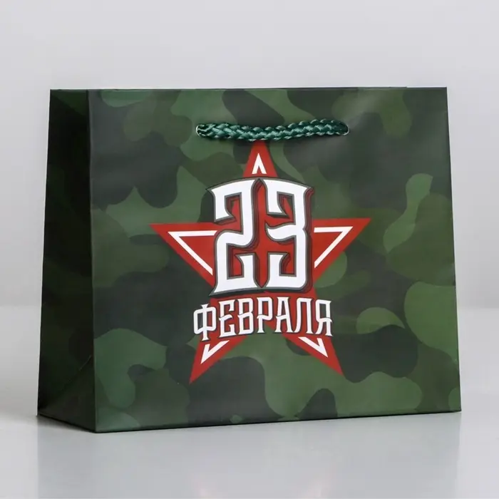 Пакет подарочный ламинированный, упаковка, &laquo;С 23 февраля&raquo;, S 15&times;12&times;5.5 см