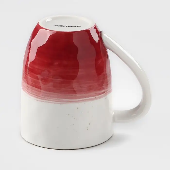 Кружка Доляна &laquo;Космос&raquo;, 400 мл, фарфор, белая, красная