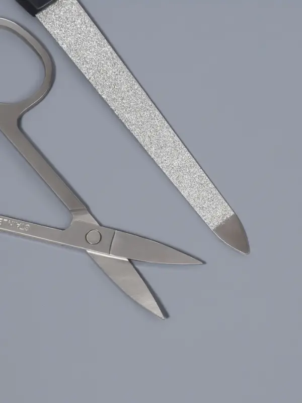 Набор маникюрный, 2 предмета: ножницы, металлическая пилка