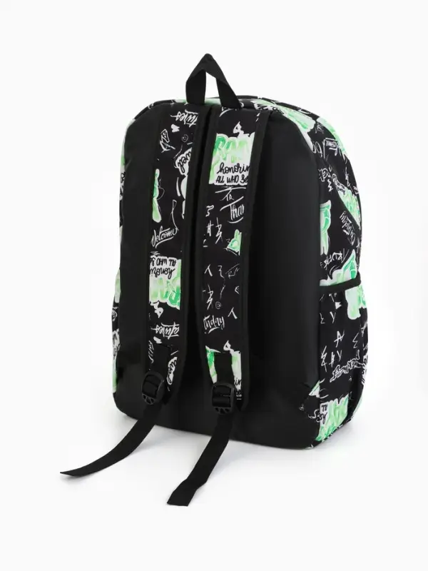 Рюкзак школьный, 1 отделение, 3 кармана, 30&times;13&times;42 см, зелёный