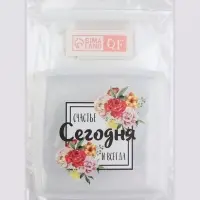 Органайзер для гигиенических принадлежностей &laquo;Счастье&raquo;, с крышкой, 9.5&times;9.5&times;1.5 см, прозрачный