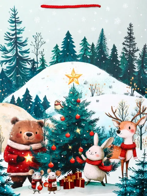 Пакет подарочный новогодний ламинированный, «Подготовка к Новому Году» , 33×10×42.5 см